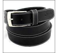 Cintura Uomo vera Pelle Nera Cinta Donna in Cuoio Sportiva Casual di da 3,5cm b1