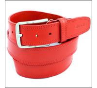 Cintura Uomo vera Pelle Rossa Cinta Donna in Cuoio Sportiva Casual di da 4 cm e