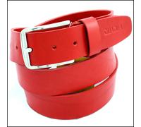 Cintura Uomo vera Pelle Rossa Cinta Donna in Cuoio Sportiva Casual di da 4 cm q