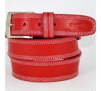 Cintura Uomo vera Pelle Rossa Cinta Donna in Cuoio Sportiva Casual di da 4 cm r