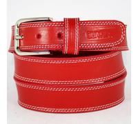 Cintura Uomo vera Pelle Rossa Cinta Donna in Cuoio Sportiva da Ragazzo di 3,5 cm