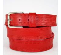 Cintura Uomo vera Pelle Rossa Cinta Donna in Cuoio Sportiva da Ragazzo di 3,5 cm