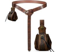 Cintura Vintage, Cintura Medievale Borsa in Pelle Artificiale con Coulisse Knight Belt Adatto per Il Gioco di Ruolo