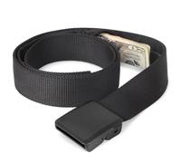 Cintura Vita in Nylon, portasoldi con cerniera da Viaggio, per Uomo e Donna, Esterno e Antifurto, Nero