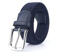 Cinture da Uomo con Cintura, Cintura Elastica Intrecciata Elastica con Fibbia in Pelle Rivestita, per Cinture di Jeans da Uomo (Color : Blue, Size : 115)