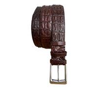 Cinture in coccodrillo genuino per gli uomini, cinture di coccodrillo reali uomini, Pelle di Hornback Alligatore Marrone, Waist 106cm