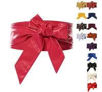 Cinture in pelle PU per donne corsetto cintura con fiocco ampio Cinch tinta unita cintura per abiti, gonne o top, chiusura avvolgente regolabile in diversi colori, opzioni di taglia universale, Rosa