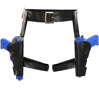 Cinture per cosciali con due pistole di plastica, accessori per costumi di Halloween - Cosplay da cacciatore di tesori e tomba per videogiochi e film - Cintura e pistole nere