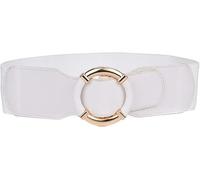 Cinture per Le Donne Cinture da Donna per Abiti Cinture Elastiche Elastiche A Vita Larga da Donna con Fibbia A Cerchio d'oro Avvolta, O Buckle White, 80cm 110cm