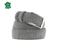 Cintura in pelle uomo donna scamosciata classica grigio artigianale