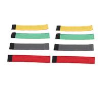 Cinturini da calcio da 8 pezzi con chiusure a strappo, riutilizzabili, traspiranti, per fissare le maniche da calcio per camicie Rosso Verde Giallo Grigio