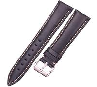 Cinturini fatti a mano 18 19 20 21 22 24 millimetri Vintage in pelle Cinturino nero in marrone scuro Wrist Band Belt nero Pin fibbia fibbia argento 22mm