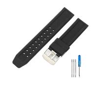Cinturini for orologi sportivi di sicurezza for immersioni all'aperto in gomma nera compatibili con accessori in silicone Hamilton Luminox 20 23mm cinturino for orologio traspirante(Black-Steel,20mm)