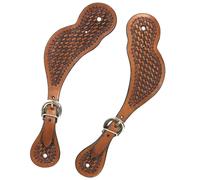 Cinturini in cuoio per speroni con stampa basket Sartore