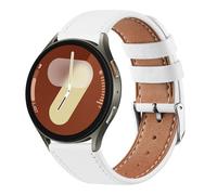 Cinturini in pelle per Samsung Galaxy Watch 7/6/5/4 40 mm 44 mm Watch 5 Pro 45 mm/Watch 6 Classic 43 mm 47 mm/Watch 4 Classic 42 mm 46 mm/Watch FE 40 mm/Watch 3 41 mm/Watch Active 2 (bianco)