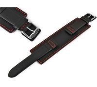 Cinturini Orologi Banda Larga Parte IN Rilievo Pelle Nero 18 20 22 24mm Nuovo