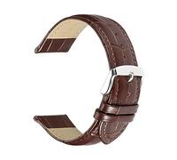 Cinturini orologi cinturino in pelle 18 millimetri/19 millimetri/20mm/21 millimetri/22 millimetri/24 millimetri modello imbottito cinturino Marrone Argento Pin 12mm
