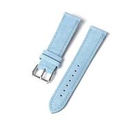 Cinturini per orologi in pelle scamosciata vintage da 18/19/20/21/22/24 mm, cinturini di ricambio per orologi, adatti sia per un abbigliamento formale che casual.,Azzurro chiaro,18 mm, fibbia nera