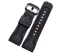 Cinturini per orologio per Seven Friday cinturino in gomma cinturino impermeabile Egler Sevenfriday serie P Yp3c/02 (colore: nero rosso-nero, dimensioni: 28 mm)