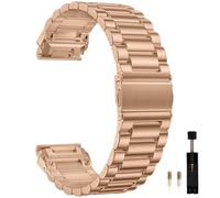 Cinturino 22mm QuickFit Acciaio Inox Compatible with Garmin Fenix 8/7 Pro/6/5 Plus, Forerunner 945/935, Approach S70/S62, Metallo - Oro rosa