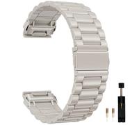 Cinturino 22mm QuickFit Acciaio Inox Compatible with Garmin Fenix 8/7 Pro/6/5 Plus, Forerunner 945/935, Approach S70/S62, Metallo - Luce stellare