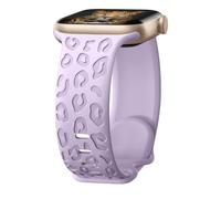 Cinturino a Motivo Leopardo Compatibile con Apple Watch Ultra3/2/1 SE3/2/1 Series11/10/9/8/7/6/5/4/3/2/1 - Cinturino Morbido in Silicone Inciso per 38/40/41/42/44/45/46/49 mm