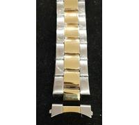 CINTURINO ACCIAIO E GOLD PLATED OYSTER CURVO ATTACCO/CLASP 17/16 15/12 13/10mm