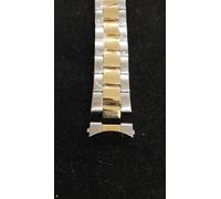 CINTURINO ACCIAIO E GOLD PLATED OYSTER DRITTO E CURVO mm18-20-22 CLASP FLIP-LOCK