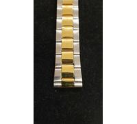 CINTURINO ACCIAIO E GOLD PLATED OYSTER DRITTO E CURVO mm18-20-22 CLASP FLIP-LOCK