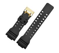 Cinturino Adatto For Casio G-Shock GA-100/110/120/140/200/400/700 800 GD-100/110/120 G-8900 GLS-100 Sostitutivo In Resina Di Silicone Da 16 Mm(Black gold matte)