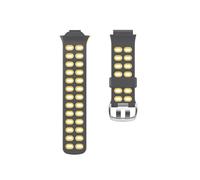 Cinturino adatto for Garmin Forerunner 310XT Cinturino morbido in silicone bicolore Accessori(Grey Yellow)