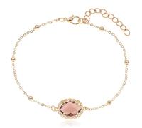 Cinturino alla caviglia regolabile color oro con pietra di vetro viola