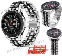 Cinturino amazfit gtr 47mm gtr 2 gtr2e gtr 3 pro stratos 2/2s/3 inox nero silver