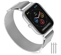 Cinturino Compatibile con Amazfit GTS/GTS 2/2 Mini/2e/3, 20mm Bracciale Acciaio Inossidabile Doppio Magnete Cinturino per Amazfit GTR 42mm/ Bip/Bip Lite/Bip S/Bip U/U PRO/Bip S Lite/Galaxy Watch4