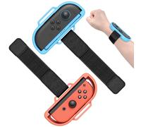 Cinturino compatibili con Nintendo Switch 2/ Switch1, Braccialetti per JoyCon 2 Comfor & Secure, Compatibile con Just Dance 2026/2025/2024, per Zumba Burn it Up (2 Pack) Straps for Switch (Blu&Rosso)