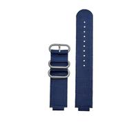 Cinturino con bocca convessa da 16 mm compatibile Casio G-Shock GM110 GM2100 GA900 GA-800 GA110 GBA-800 Bracciale uomo in tela di nylon modificato(Blue Silver)