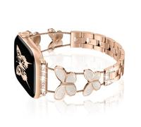 Cinturino con farfalla, compatibile con Apple Watch, da donna, 38 mm, 40 mm, 41 mm, 42 mm, elegante gioiello di design in metallo glitterato per iWatch Series SE 11 10 9 8 7 6 5 4 3