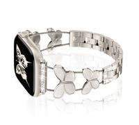 Cinturino con farfalla, compatibile con Apple Watch, da donna, 38 mm, 40 mm, 41 mm, 42 mm, elegante gioiello di design in metallo glitterato per iWatch Series SE 11 10 9 8 7 6 5 4 3