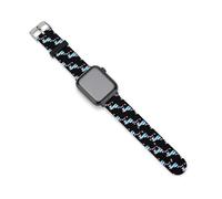 Cinturino con mappa della bandiera dell'America centrale, compatibile con iWatch, cinturino morbido e divertente per Smart Watch, 38 mm/40 mm, 42 mm/44 mm, 38mm/40mm, Silicone, Nessuna pietra preziosa