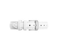 Cinturino da 14mm il nuovo orologio Adatto for Garmin Lily2 Bracciale con fibbia in metallo da donna in vera pelle(White-steel,For Lily2)