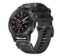 CINTURINO INF in silicone impermeabile da 26 mm compatibile con Garmin Fenix Nero, Fluoroelastomero, Acciaio inossidabile 316