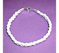Cinturino Da Argento 1ª Legge 925 Con Cuoio Naturale Bianco. Unisex. Nuovo