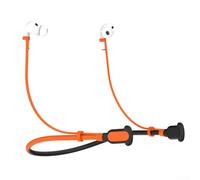 Cinturino da collo in silicone per AirPods Pro e AirPods di seconda e terza generazione, per una conservazione affidabile durante le attività all'aperto o al chiuso (arancione)