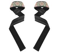 Cinturino da polso in stile mediorientale Flora rosa e verde da 66 cm in neoprene imbottito per stacchi da donna per allenamento, palestra, powerlifting, bodybuilding ligas de resistencia para hacer