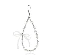 Cinturino da polso per telefono cellulare con perline e perle, elegante estetico, fatto a mano, anti-smarrimento, braccialetto con catena di perle per iPhone, Samsung, tutti gli smartphone, regalo per