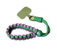 Cinturino da polso universale regolabile intrecciato a mano for cellulare, comodo e anticaduta, for sport all'aria aperta(Green purple)
