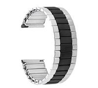 cinturino dell'orologio Bracciale universale a sgancio rapido con cinturino in acciaio inossidabile elastico da 22 mm for uomo e donna(Silver-Black)