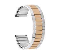 cinturino dell'orologio Bracciale universale a sgancio rapido con cinturino in acciaio inossidabile elastico da 22 mm for uomo e donna(Silver-Rose Gold)