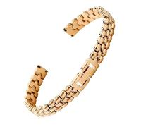 Cinturino di precisione in acciaio for bracciale da donna Swa-rovski Fossil Casio, bracciale in metallo, catena universale for orologio da 10 mm, 12 mm, 14 mm, 16 mm, 18 mm(G20-07 rose gold,12mm)