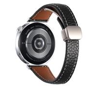 Cinturino di ricambio compatibile con Garmin Vivoactive 6 5, 20 mm, sottile, motivo litchi con fibbia magnetica, cinturino in pelle per Forerunner 570 42 mm/Approach S50, Misura unica, Pelle, Nessuna